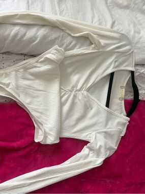 Altar'd State White Ribbed body suit